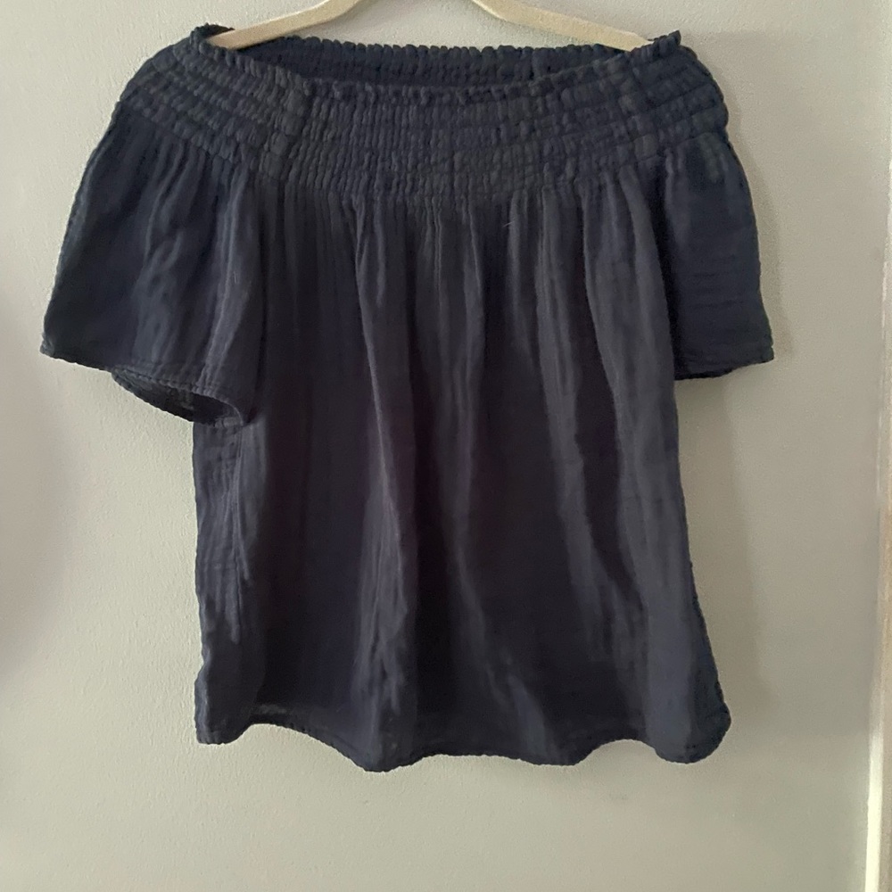 Michael stars off the shoulder gauze top